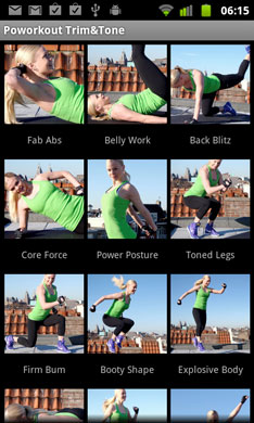 Poworkout Trim and Tone Android Start
