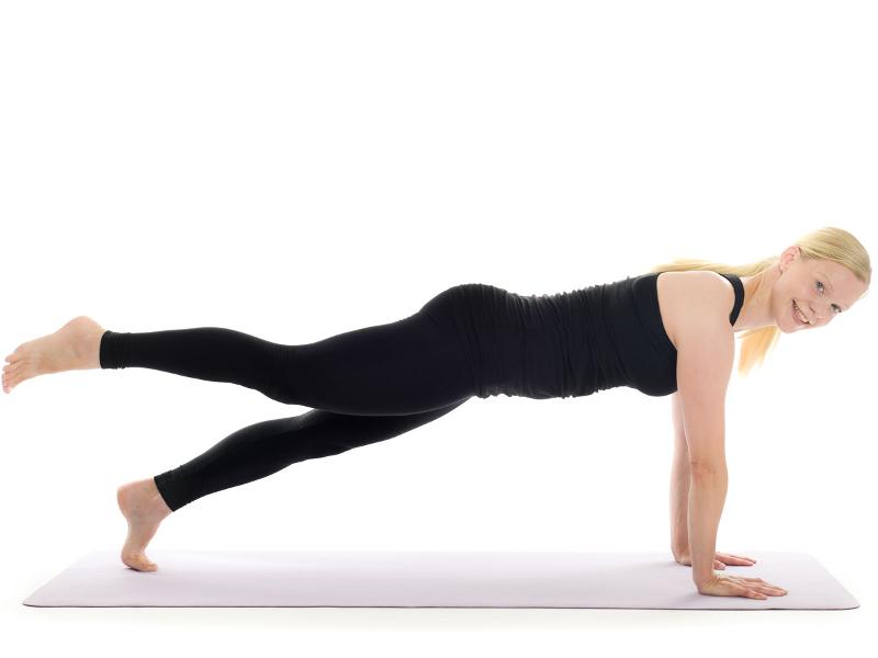 leg lift in plank position