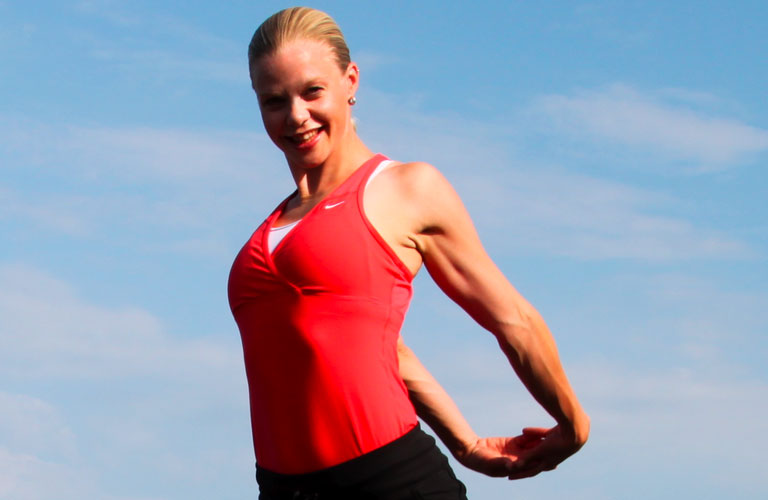 standing shoulders and chest stretch