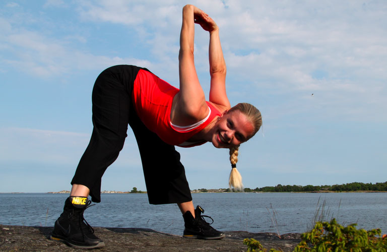 shoulders and chest stretch leaned forward