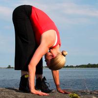 hamstrings standing feet together