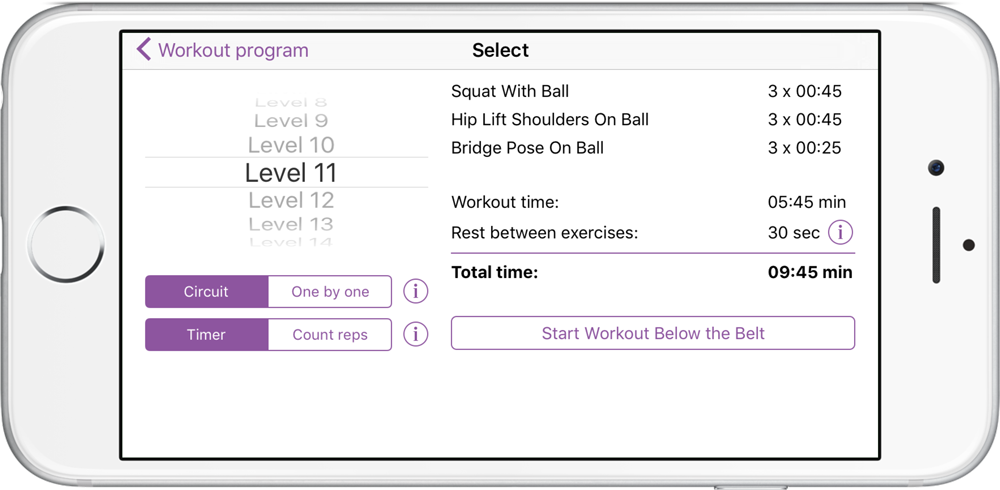 Poworkout Screenshot Select Level