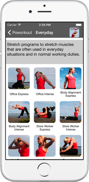 Picked stretch category Poworkout Stretch Screenshot Category