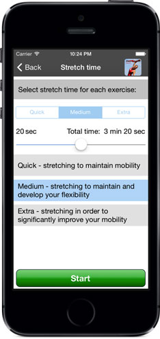 My training history Poworkout Stretch Screenshot Configure