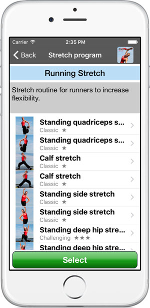Exercises in program Poworkout Stretch Screenshot Progam